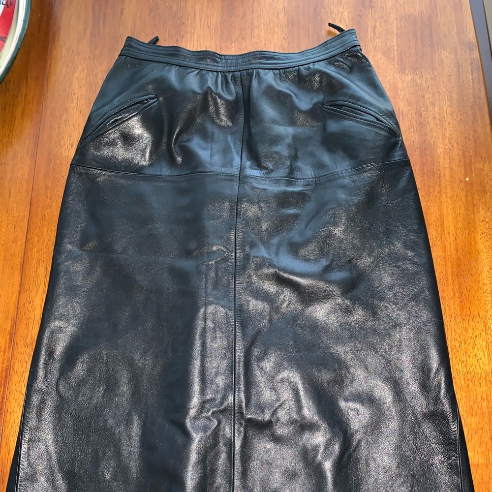 Leather knee length skirt authentic